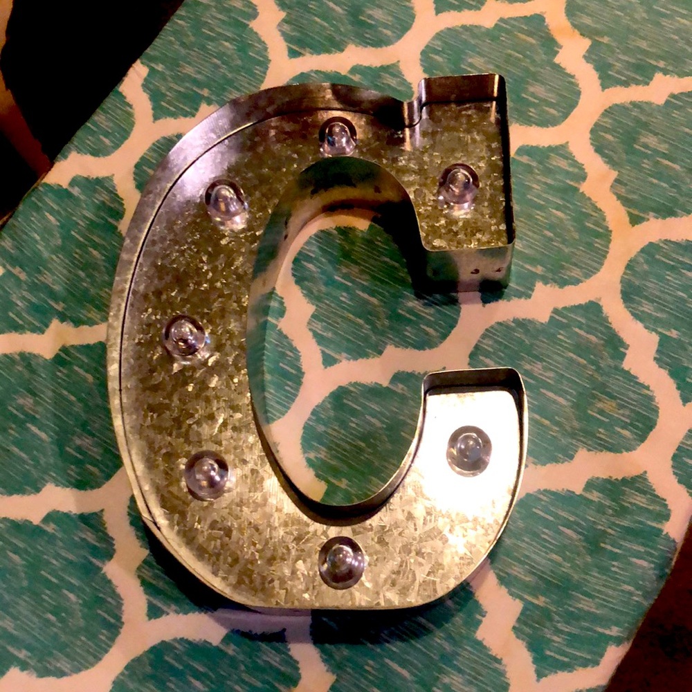 Metal letter C